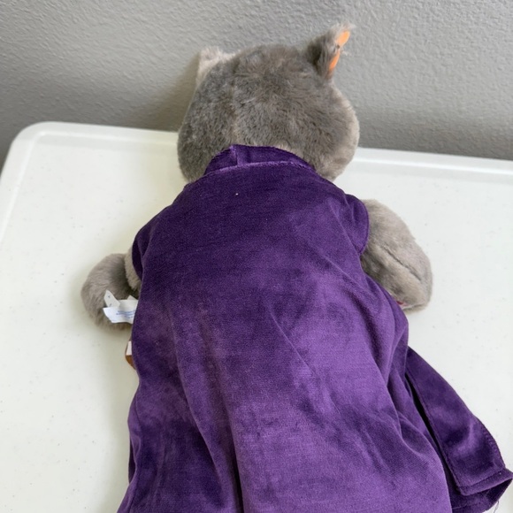 Build-A-Bear Gray Wolf Wiley Purple Outfit Orange Accents - Picture 3 of 8